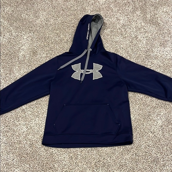 Under Armour Other - Under Armour Dark Blue Hoodie with Silver Logo